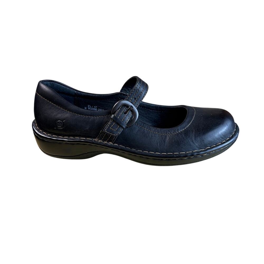 Born Black Leather Mary Jane Shoes Womens 9.5 Comfort Commuter Work